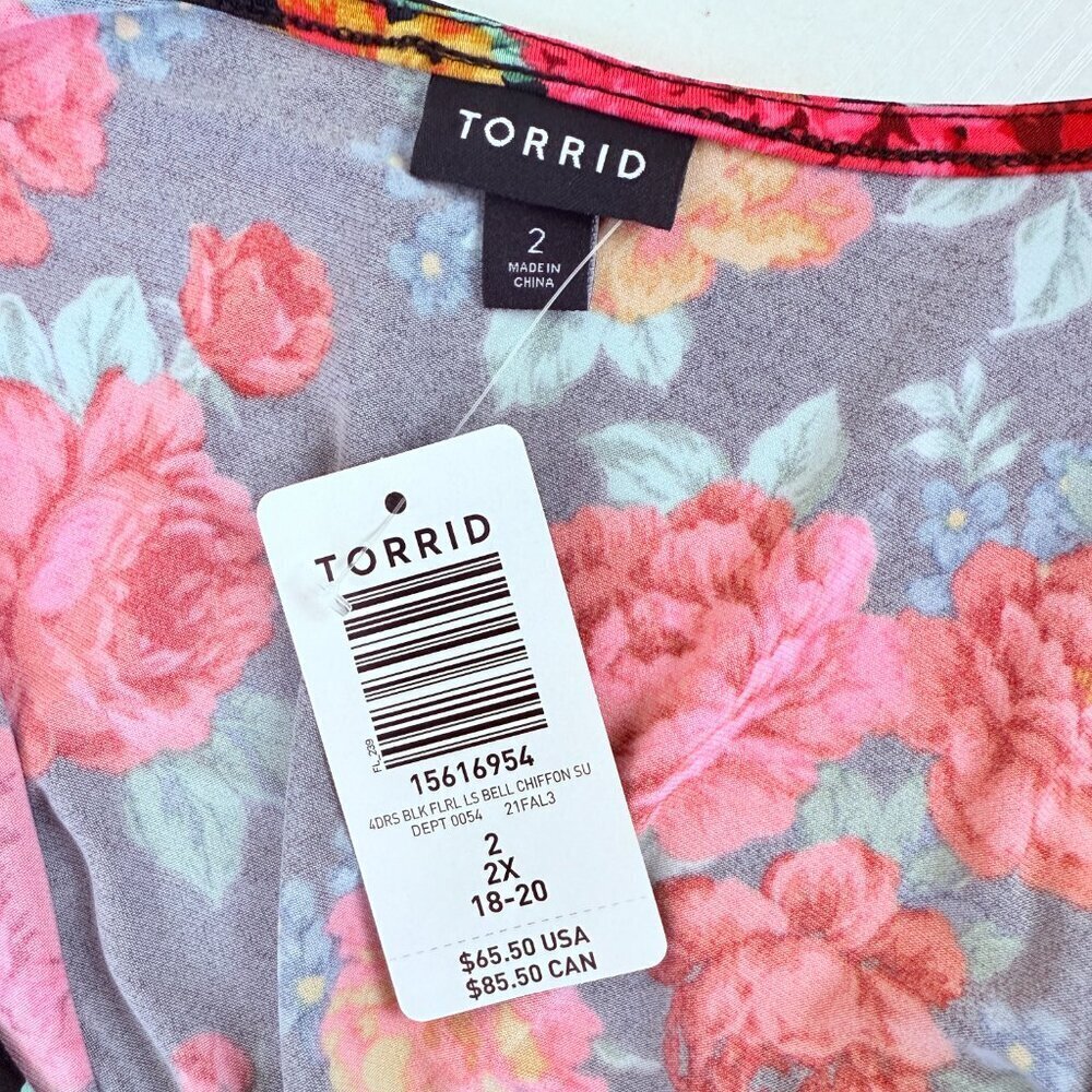 NWT Torrid Fit & Flare Floral Print Midi Dress Size 2X / Torrid 2 - Picture 10 of 13